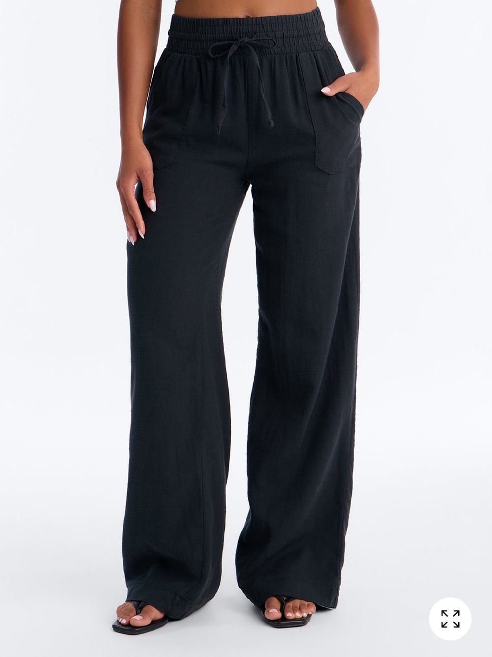 Amelie High Rise Drawstring Cotton Pant